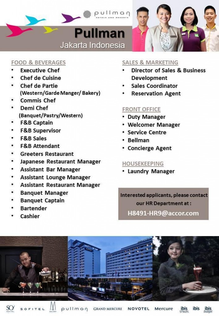 Pullman Jakarta Indonesia looking for candidates to join 