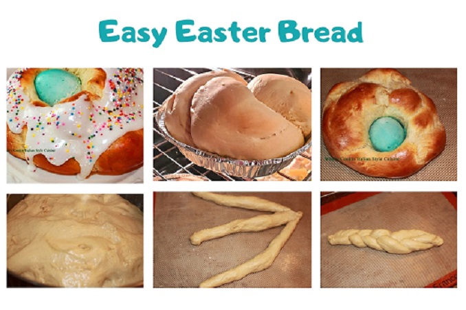 this is a collage on how to make Italian Easter Bread