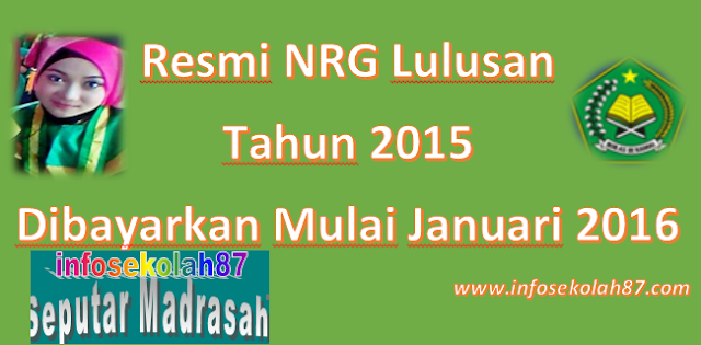  kita semua tahu bahwa nasib para lulusan Sertifikasi tahun  (SK Dirjen Nomor 3653 Tahun 2016) Alkhamdulillah NRG Tahun 2015 Resmi Di Bayarkan Mulai 2 Januari 2016 