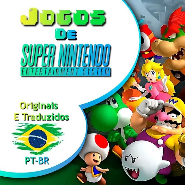 Capa da pagina de download de roms de super nintendo indicando que há vários jogos!