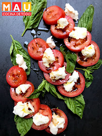 ensalada italiana de tomate caprese facil vegetariana rapida receta