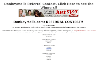 My Donkeymails Get Referrall Contest