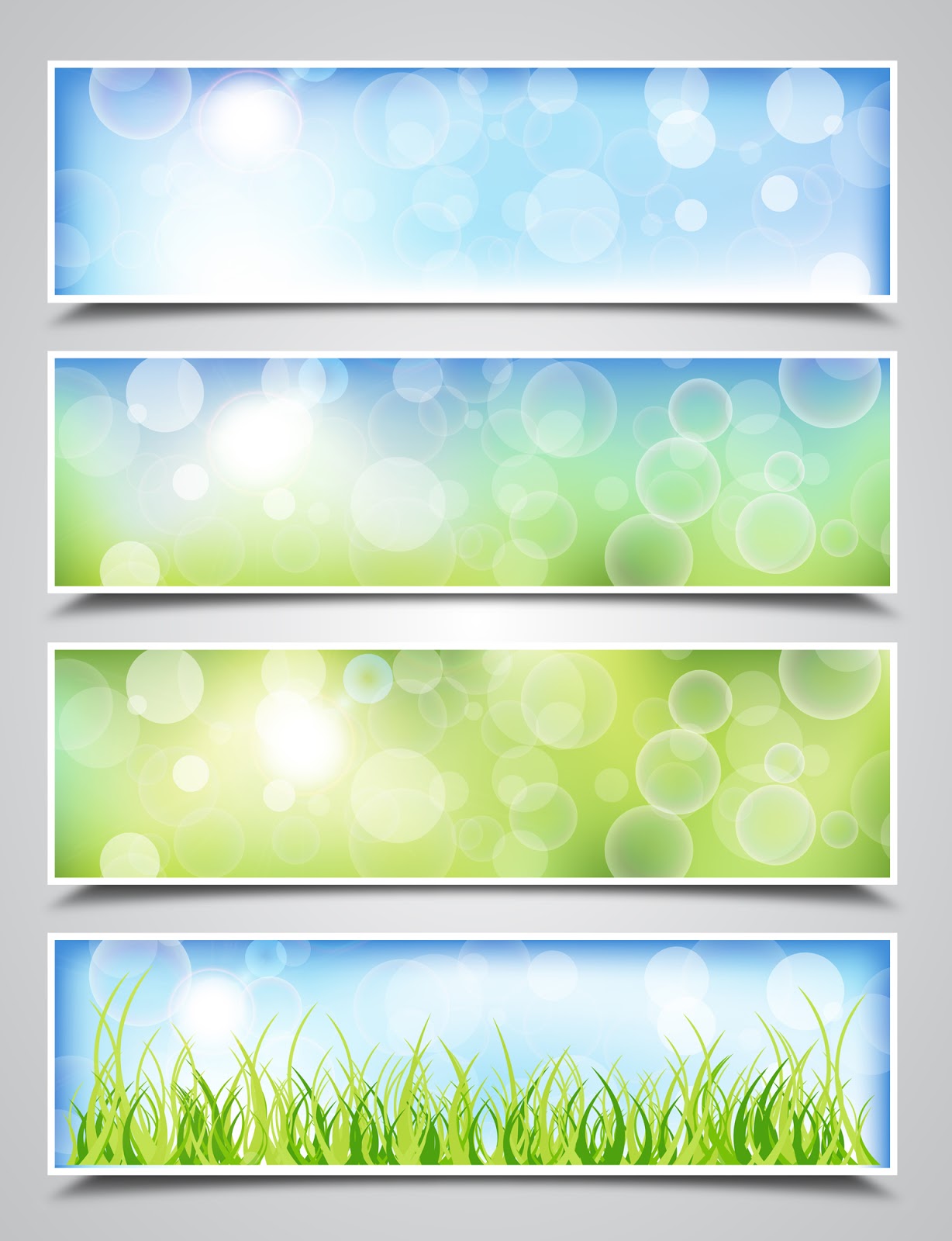 Spring Bokeh Banners  Vector  Free for U