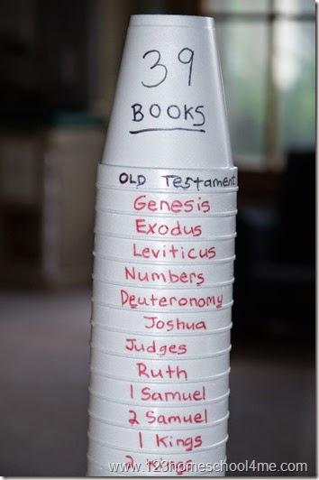 Books of the Bible Activity with Cups