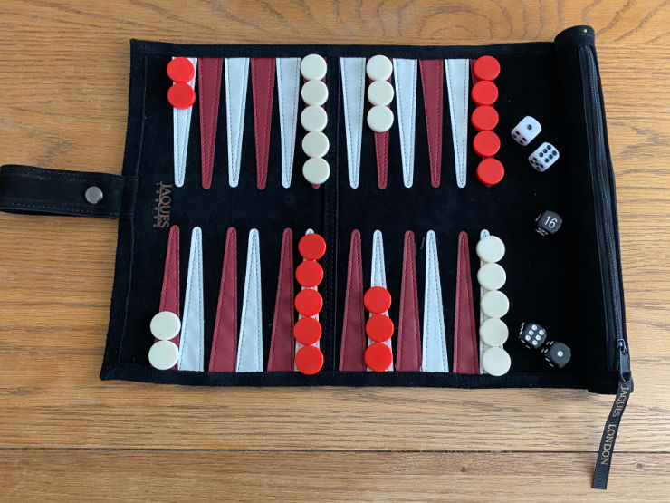 Backgammon set open