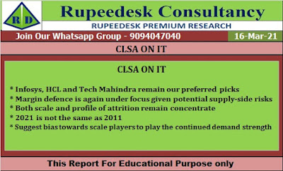 CLSA ON IT - Rupeedesk Reports - 16.03.2021