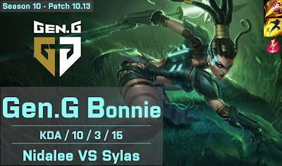 Gen G Bonnie Nidalee JG vs Sylas - KR 10.13