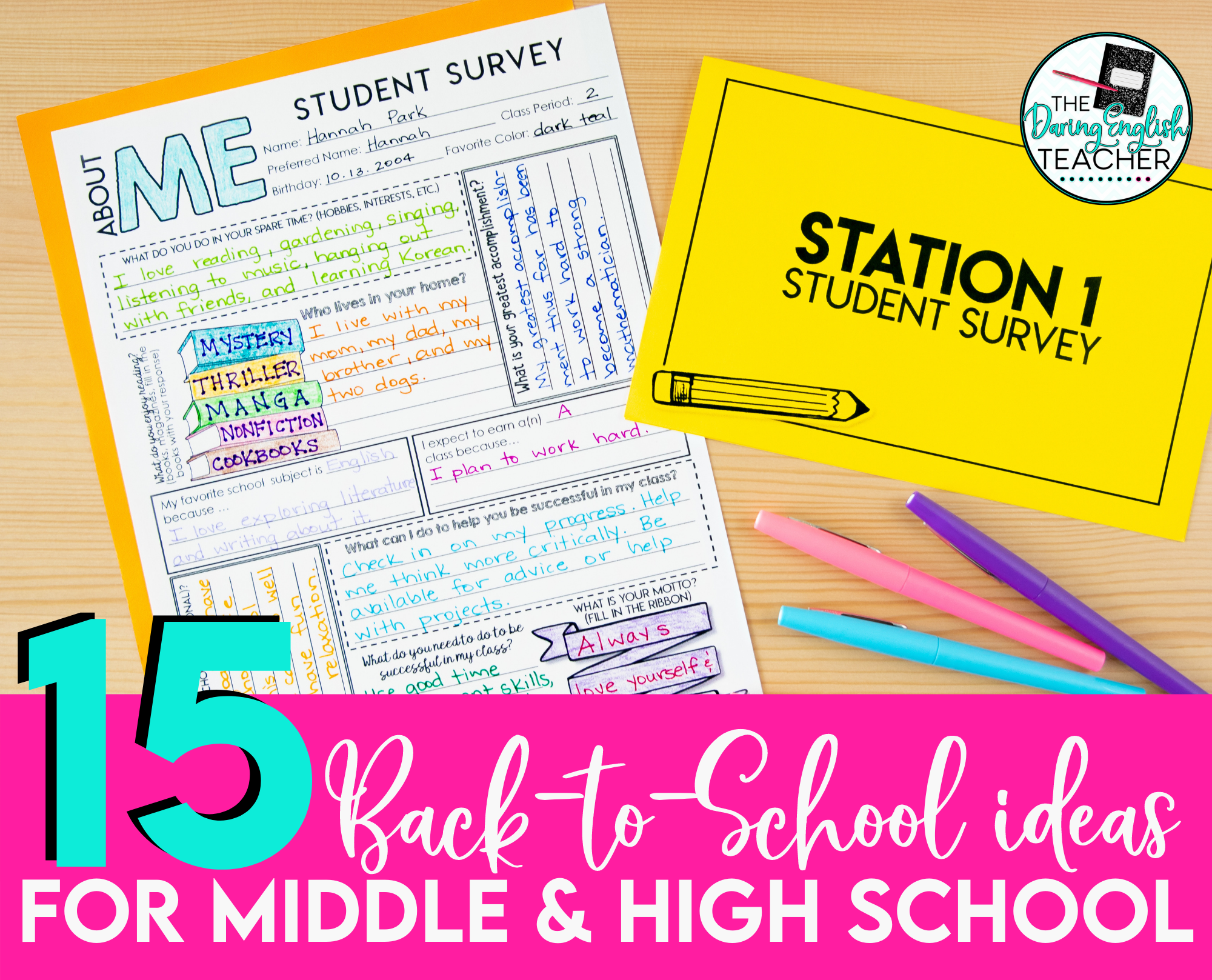 15 Back-to-School Ideas for Middle and High School - The Daring English  Teacher