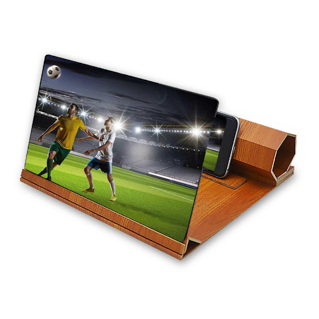 Universal 12 inches Wooden Foldable Screen Magnifier Image Enlarge Desktop Holder for Mobile Phone 