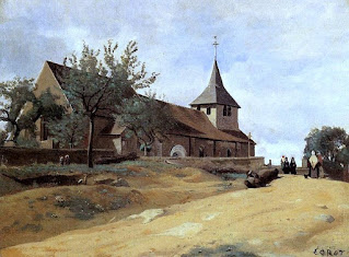 L'église de Lormes peinte par Corot