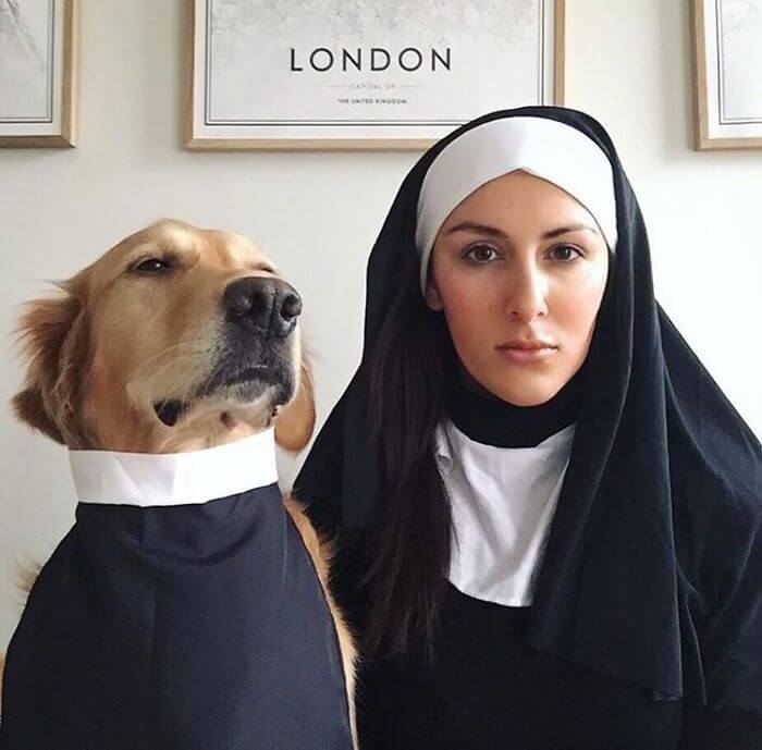 22 Hilariously Adorable Pictures Of A Dog And His Owner Dressed In Funny Costumes