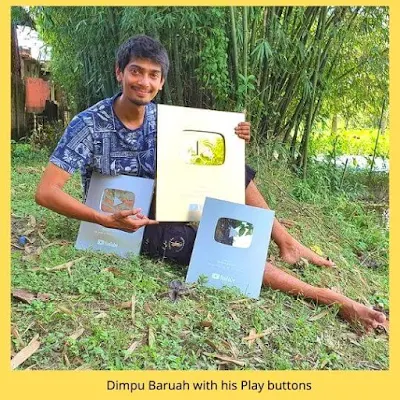 Gold Play Button of Dimpu Baruah | Assmaese youtuber