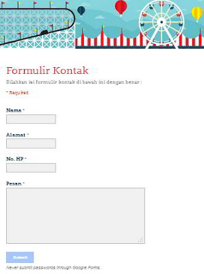 Cara Membuat Form Kontak Blog