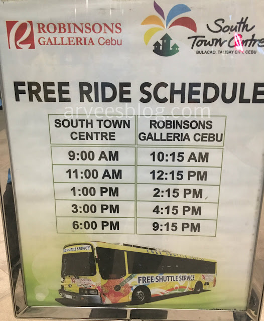 Robinsons Galleria Cebu to South Town Centre Schedules