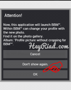  Sebenarnya cara ini telah dibahas pada posting  Cara Menggunakan Aplikasi Profile w/o cropping for BBM™