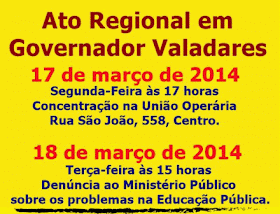 Ato regional e greve nacional dos educadores.