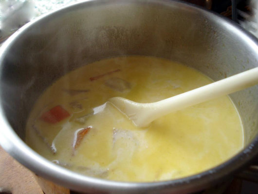 add cream to potato soup