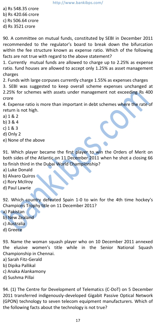 ibps model questions