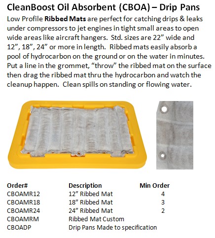 CLEANBOOST OIL ABSORBENT (CBOA) DRIP PANS