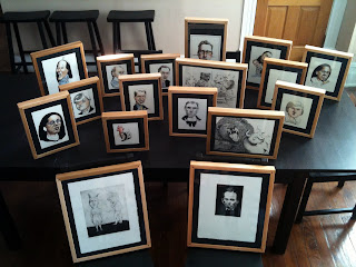 frames made of poplar with walnut splines for illustrations by ammon perry