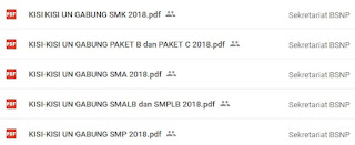 JADWAL dan KISI-KISI LENGKAP UN 2018 