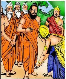 Ambhrish, bowing down to Sage Durvasa