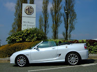 Our MG outside the factory gate