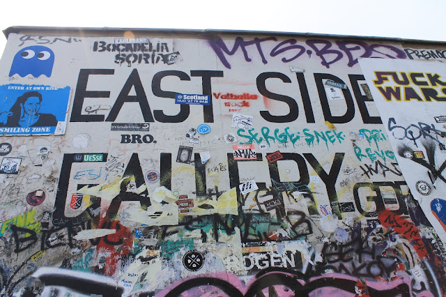 outdoor art gallery in berlin germany  on the berlin wall celebrating peaceful art and protest