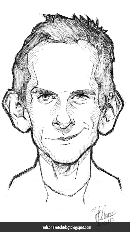 Caricature sketch of Ben Stiller.