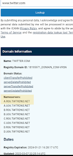 Domain Registration Information for Twitter