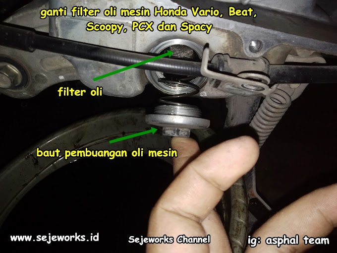 Cara Ganti Filter Oli Serta Oli Mesin Honda Beat Street, Beat FI, Beat Esp dan Beat Karburator