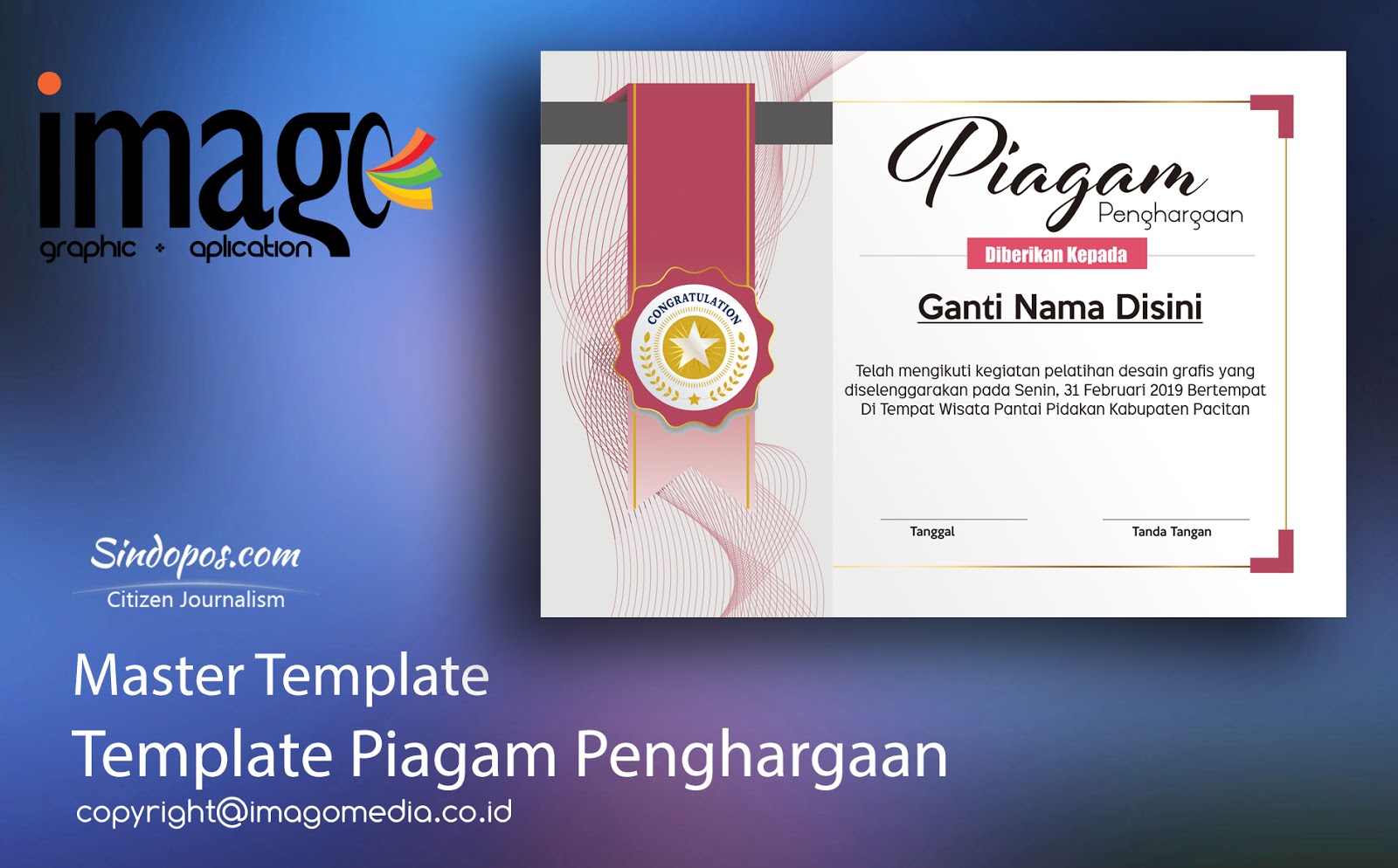 Download Template Piagam Penghargaan  Imago Media