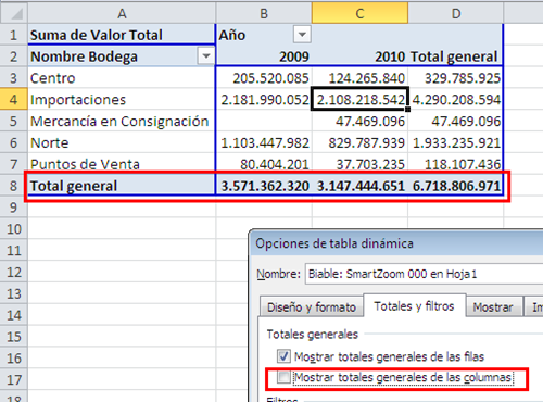 Activar o desactivar “Total general” en una tabla dinámica_imagen5