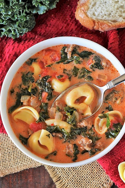 Sausage Tortellini Soup with Kale Image