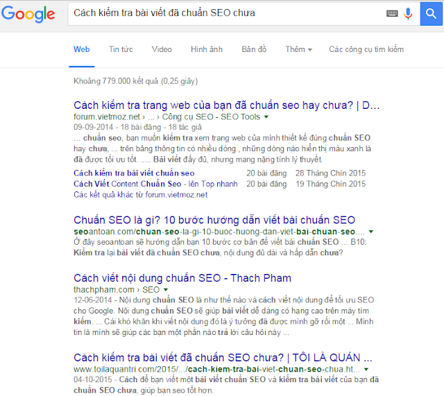 kiểm tra bài viết chuẩn seo cho blogspot