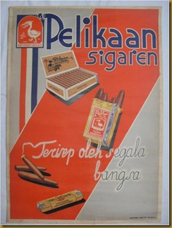 Poster kertas reklame Pelikaan Sigaren