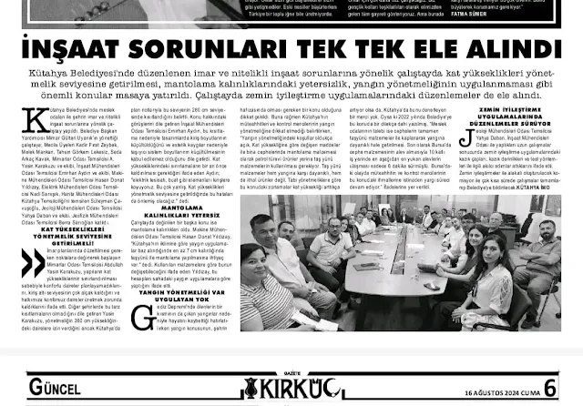 Belediyede yapılan inşaat çalıştayı, Gazete43