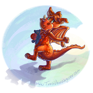 all rights reserve by Traci Van Wagoner for this cute little red dragon holding his favorite toy