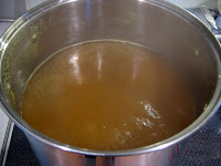 wort boiling in large kettle