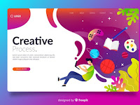 Gradient Creative Landing Page Free Vector