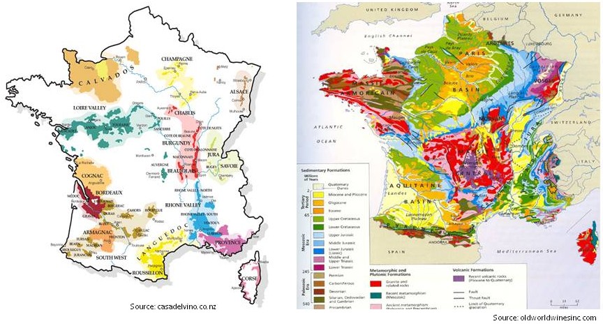 Wine Mise en abyme The soils  of the Champagne wine region