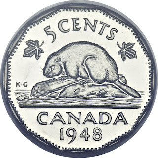 Canadian Coins 5 Cents, Beaver