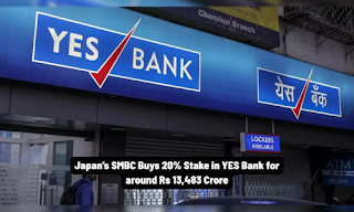 Japan’s SMBC Buys 20% Stake in YES Bank for around Rs 13,483 Crore Japan’s SMBC Buys 20% Stake in YES Bank for around Rs 13,483 Crore