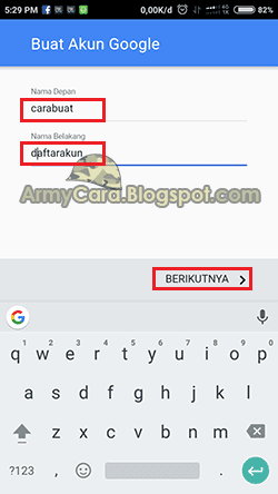 contoh cara membuat akun google