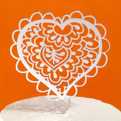 Lace Heart Cake Topper