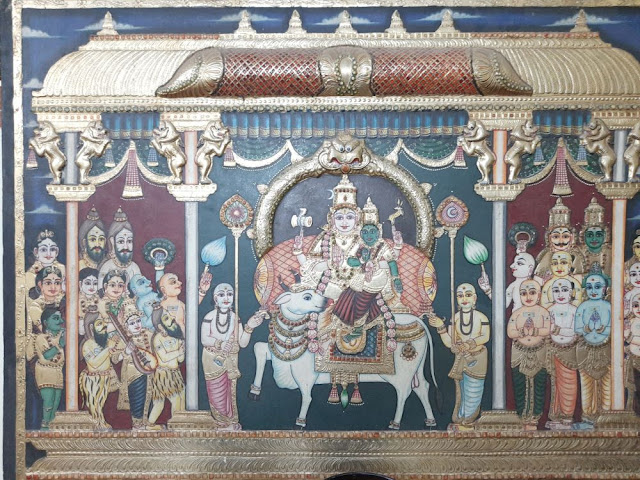 tanjore painting shiva parvati