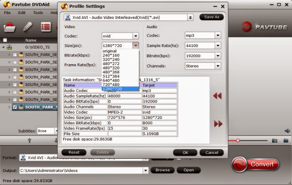 settings for dvd to wdtv mini