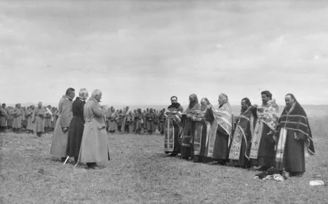 Serbian priests blessing Serbian commanders before massacring the population of Kosovo in 1912