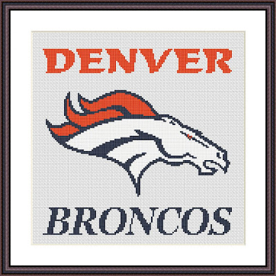 Denver Broncos cross stitch - Tango Stitch