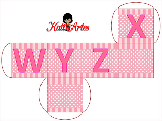 Pretty Ballerina Free Printable Cube With  letras Box.